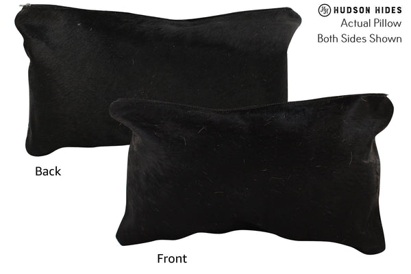 Solid Black Cowhide Pillow #73161