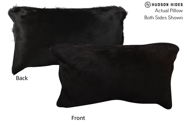 Solid Black Cowhide Pillow #73164