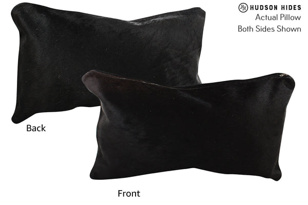 Solid Black Cowhide Pillow #73169