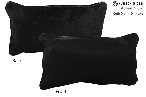 Solid Black Cowhide Pillow #73180