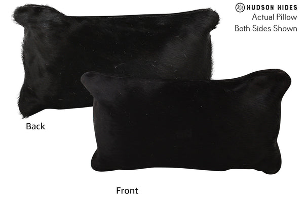 Solid Black Cowhide Pillow #73187