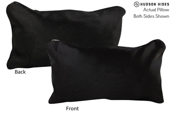 Solid Black Cowhide Pillow #73197