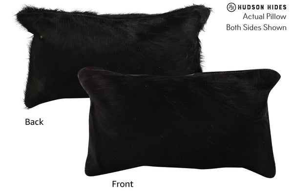 Solid Black Cowhide Pillow #73210