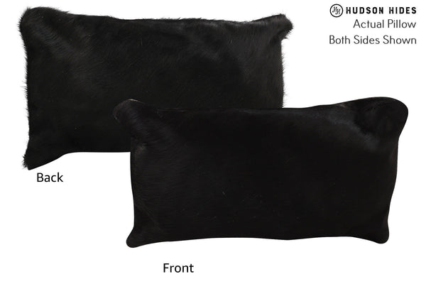Solid Black Cowhide Pillow #73222