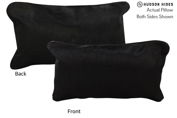 Solid Black Cowhide Pillow #73226