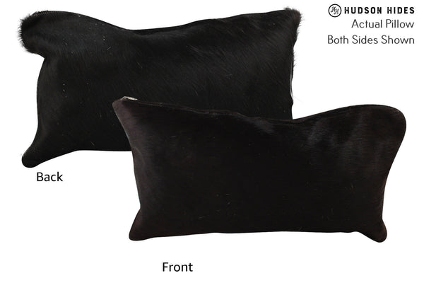 Solid Black Cowhide Pillow #73230