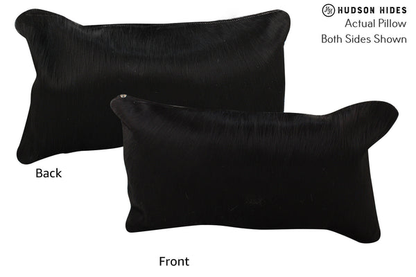 Solid Black Cowhide Pillow #73239