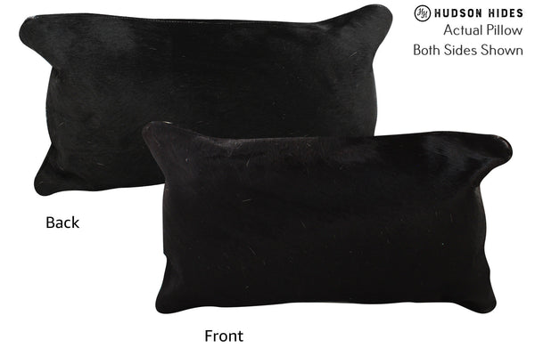 Solid Black Cowhide Pillow #73255