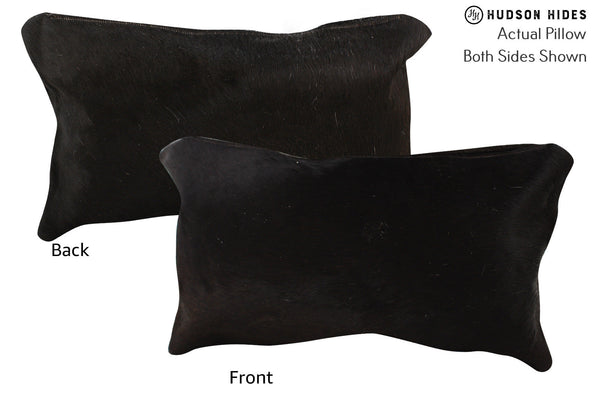 Solid Black Cowhide Pillow #73270