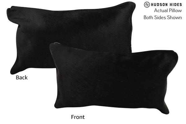 Solid Black Cowhide Pillow #73272