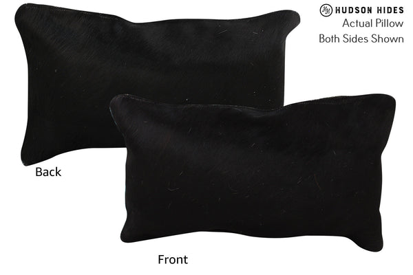 Solid Black Cowhide Pillow #73275