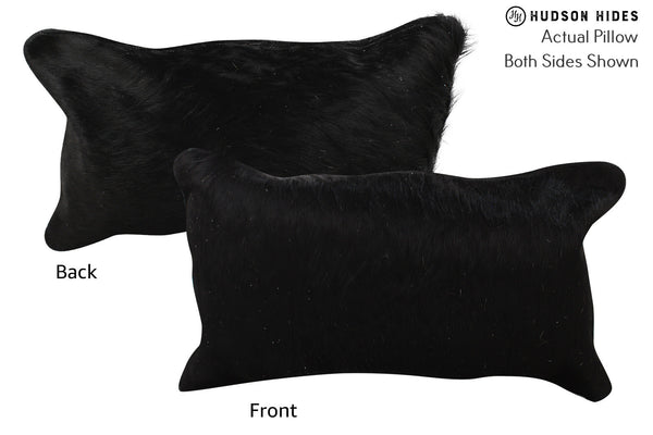 Solid Black Cowhide Pillow #73291