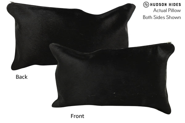 Solid Black Cowhide Pillow #73454