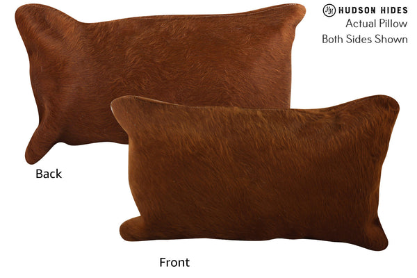 Solid Brown Cowhide Pillow #73517