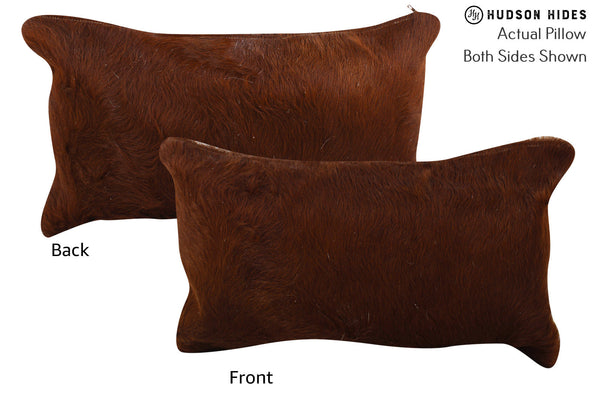 Solid Brown Cowhide Pillow #73527