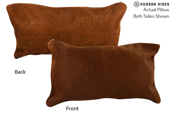 Solid Brown Cowhide Pillow #73530