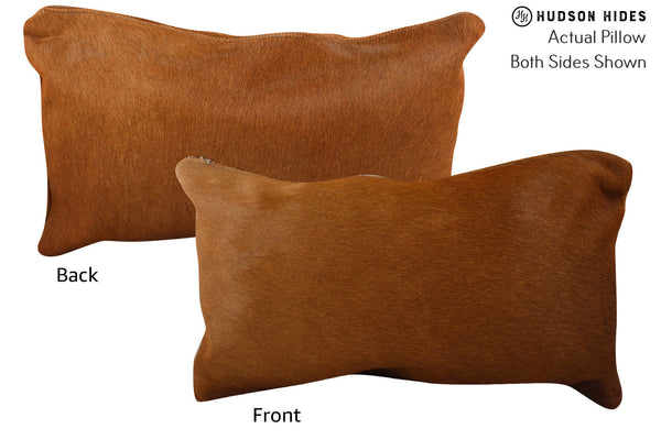 Solid Brown Cowhide Pillow #73615