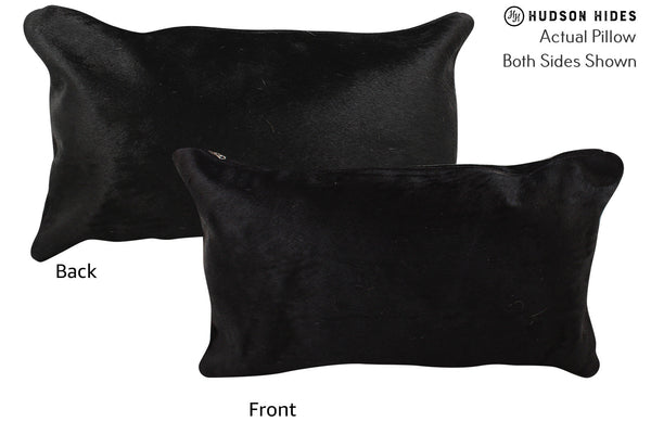 Solid Black Cowhide Pillow #73628