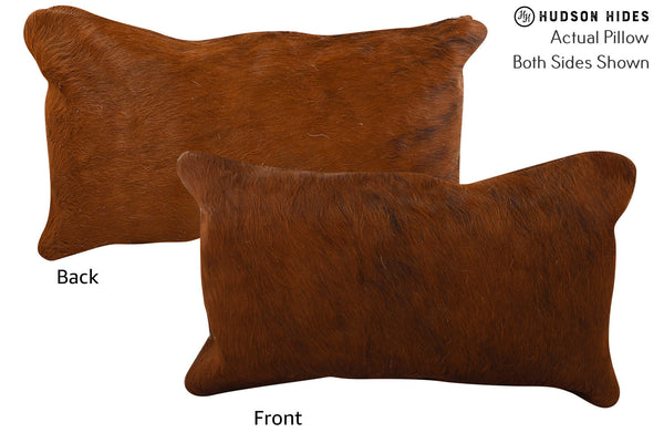 Solid Brown Cowhide Pillow #73662