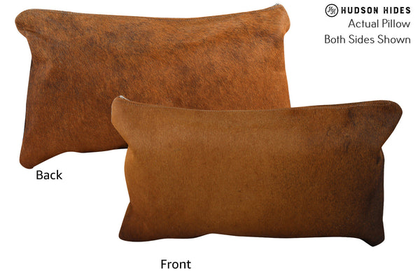 Solid Brown Cowhide Pillow #73746