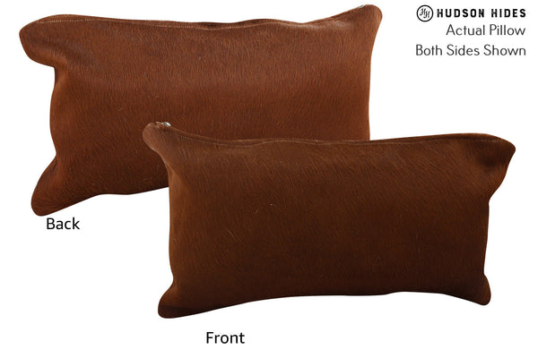 Solid Brown Cowhide Pillow #73802