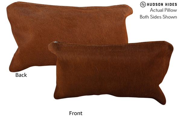 Solid Brown Cowhide Pillow #73815