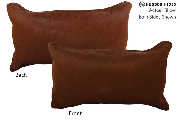 Solid Brown Cowhide Pillow #73819