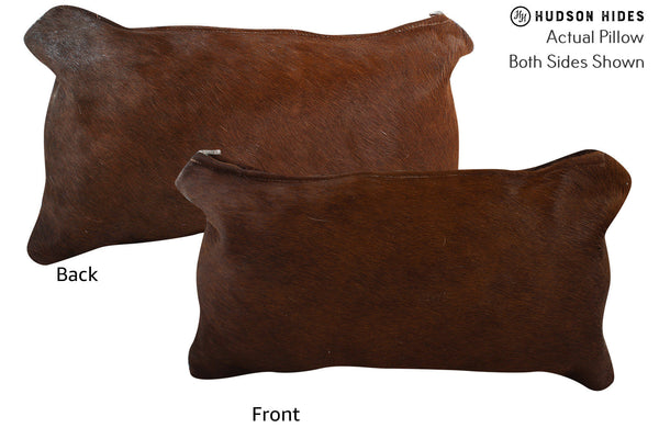 Solid Brown Cowhide Pillow #73828