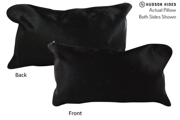 Solid Black Cowhide Pillow #73829