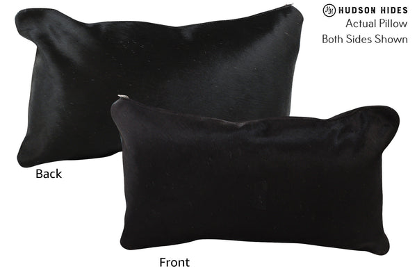 Solid Black Cowhide Pillow #73834