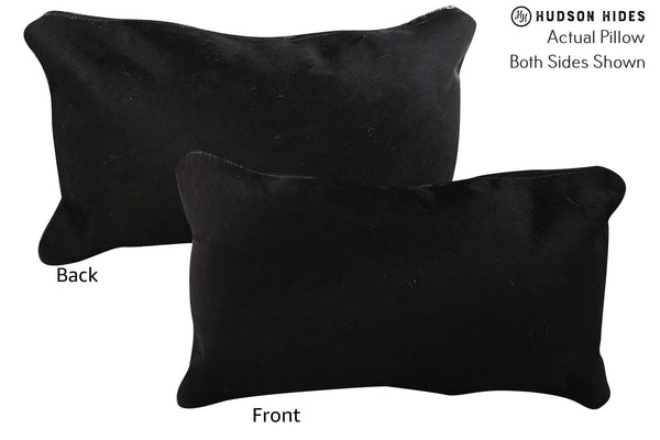 Solid Black Cowhide Pillow #73837