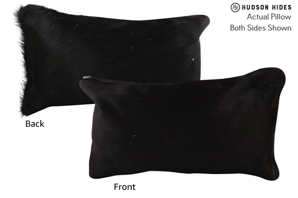 Solid Black Cowhide Pillow #73858