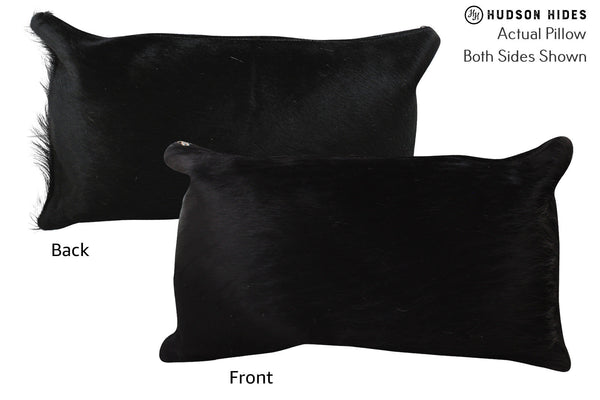 Solid Black Cowhide Pillow #73861