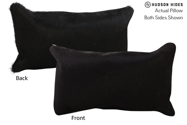 Solid Black Cowhide Pillow #73870