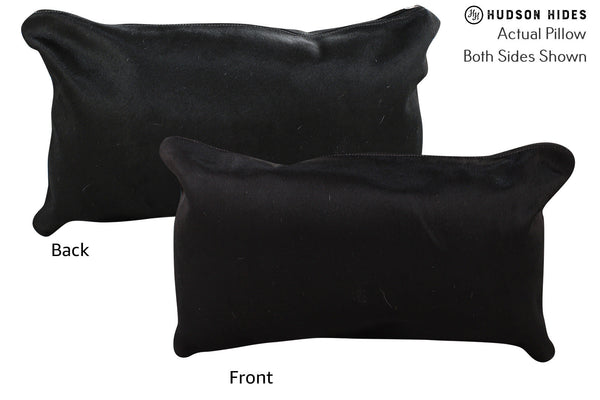 Solid Black Cowhide Pillow #73874