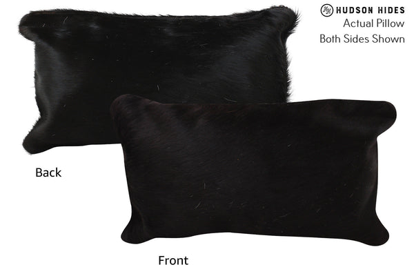 Solid Black Cowhide Pillow #73878