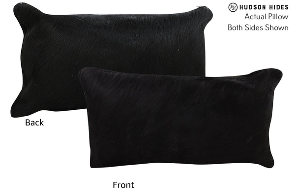 Solid Black Cowhide Pillow #73879