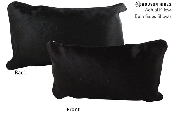 Solid Black Cowhide Pillow #73882