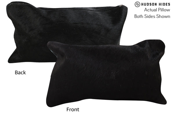 Solid Black Cowhide Pillow #73887