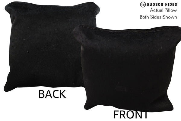 Solid Black Cowhide Pillow #73890