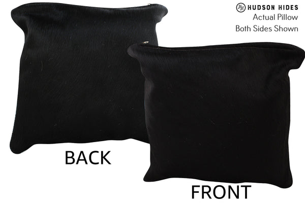 Solid Black Cowhide Pillow #73899