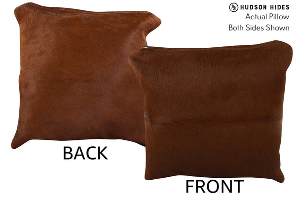 Solid Brown Cowhide Pillow #73908
