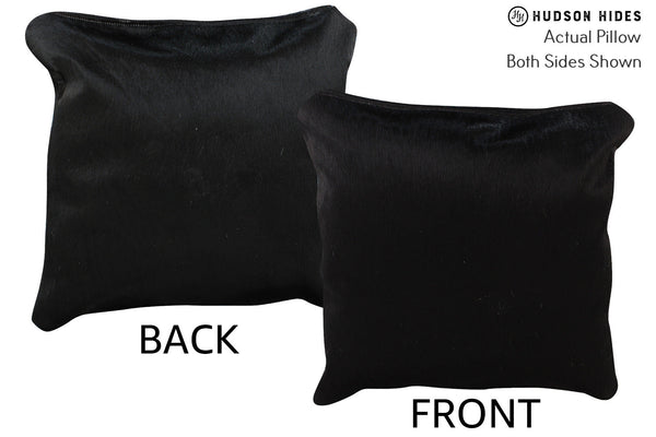 Solid Black Cowhide Pillow #73914