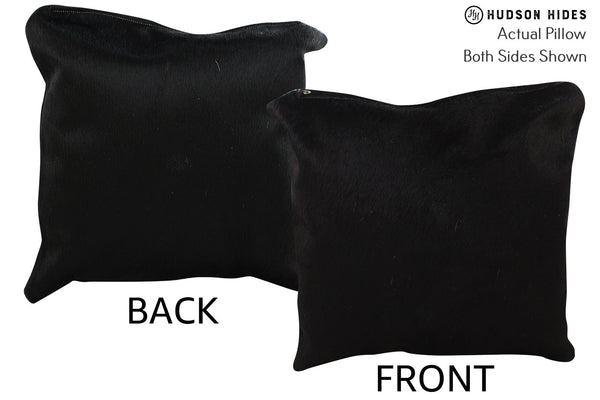 Solid Black Cowhide Pillow #73939