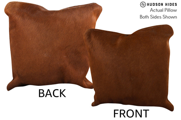 Solid Brown Cowhide Pillow #73971