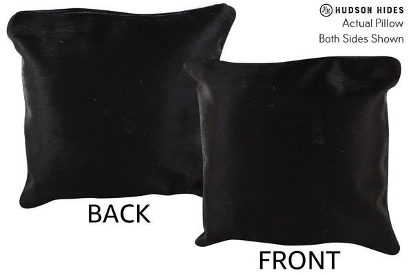 Solid Black Cowhide Pillow #74025