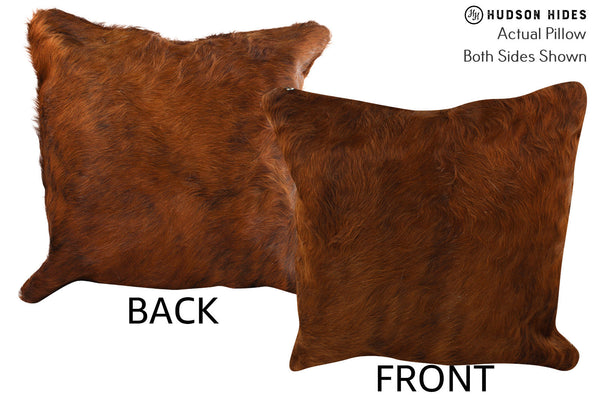 Solid Brown Cowhide Pillow #74082