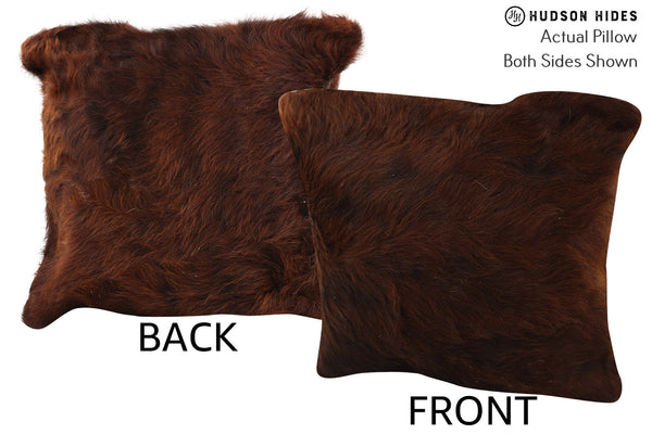 Solid Brown Cowhide Pillow #74101