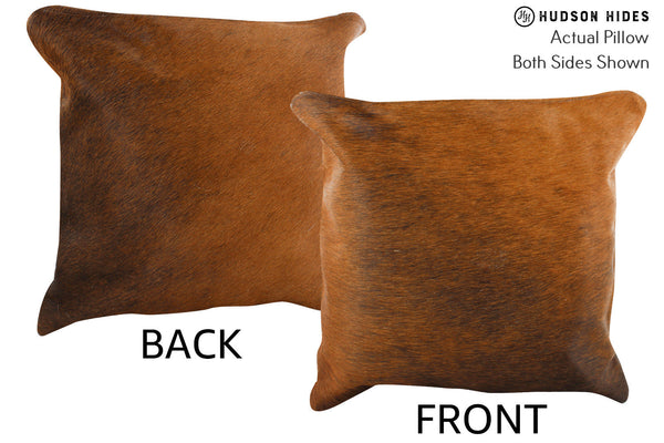 Solid Brown Cowhide Pillow #74135