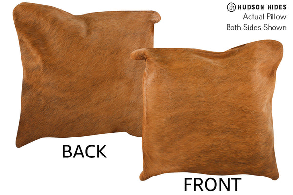 Solid Brown Cowhide Pillow #74141